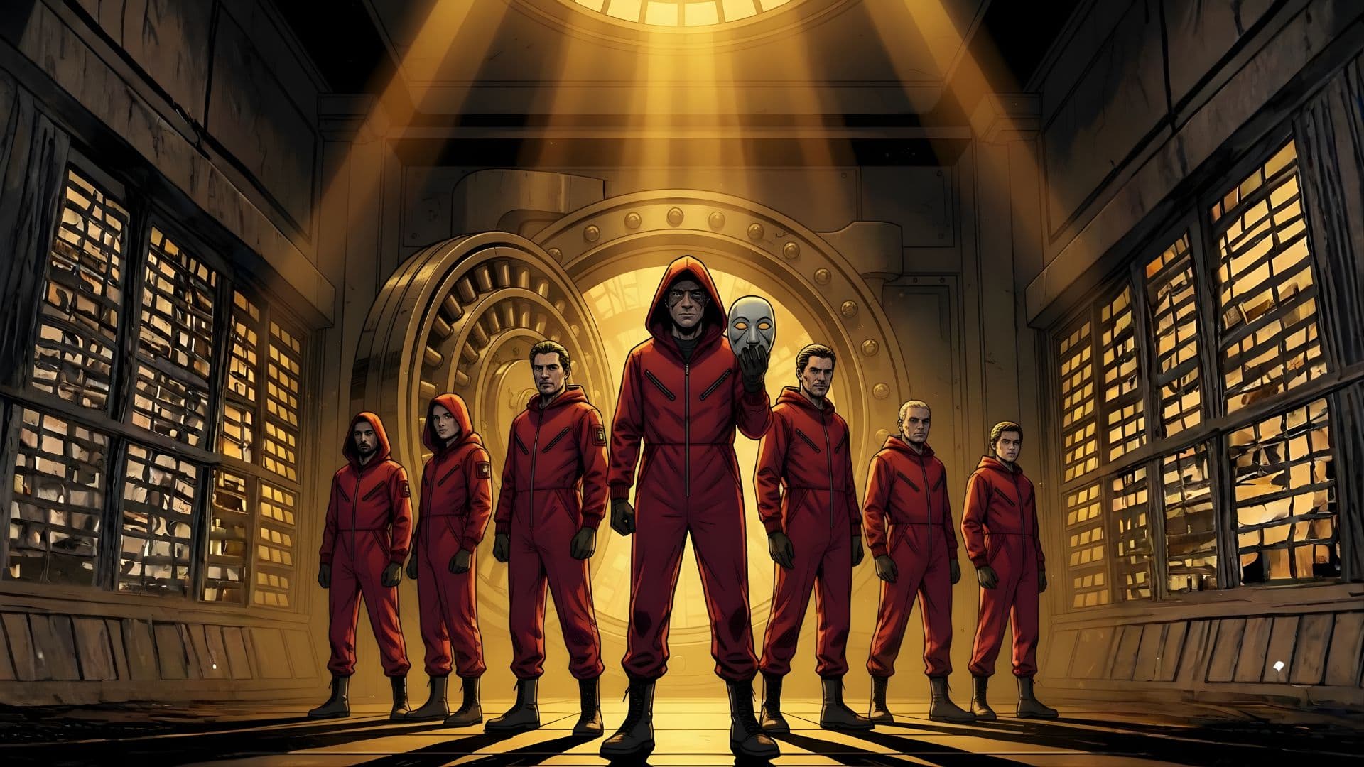 DINDEU illustration — Money Heist themed paid media concept